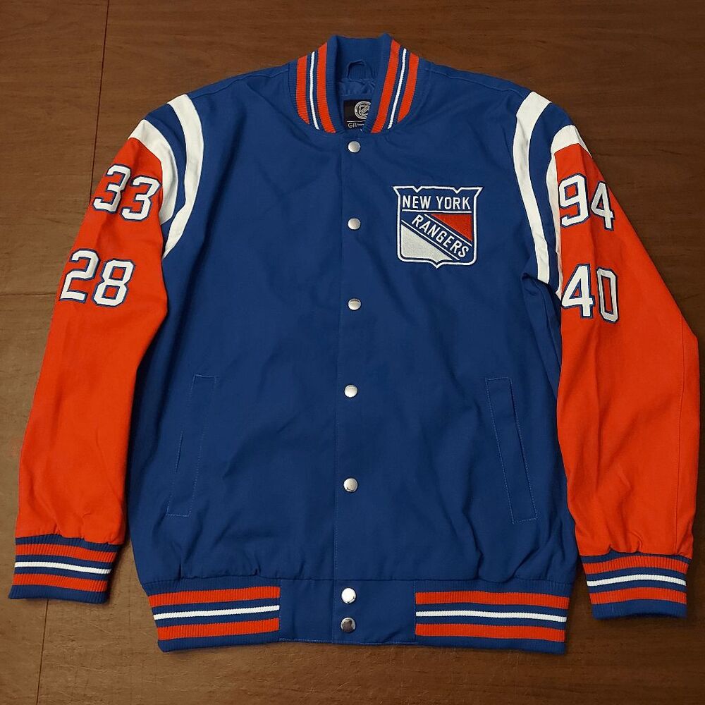 G-III New York Rangers 4X Stanley Cup Champions Title Holder Varsity Jacket Mens